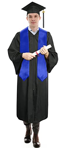Plain Graduation Stole Sash 60 Inch Unisex Adults Solid - color: Royal Blue Stole