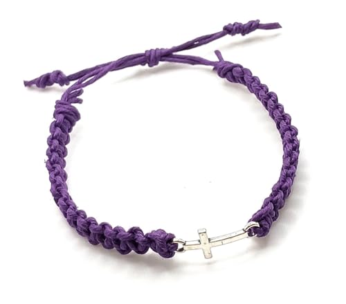Cross Hemp Bracelet - color: Dark Purple