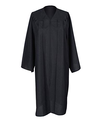 MyGradDay Unisex Matte Choir Robes for Baptism Church Confirmation Pulpit Pastor Judge Graduation Gown - color: Black, size: 45''(5'0''-5'2'')