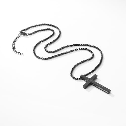 Football Cross Necklace for Boys Men - color: Black, style: 1:9 Be strong Be brave Be fearless