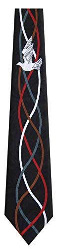 Mens Christian Themed Jesus Crosses Novelty NeckTie Ties - color: Black Red Brown