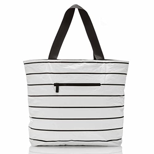 ALOHA Collection Day Tripper Tote | Lightweight, Packable, and Splash-Proof Beach Tote Bag | Easy to Clean - color: Pinstripe, size: One Size - Zipper Tote
