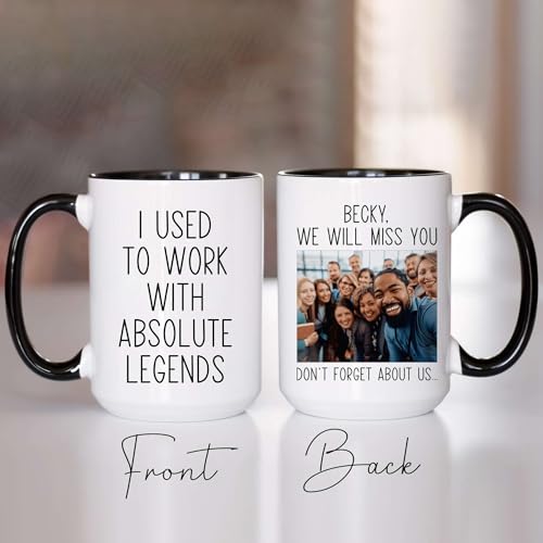 Personalized Retired Coworker Gift - I Used To Work With Legends Custom Photo Mug - Coworker Leaving Gift - Coworker Retirement - color: RETIRE-M3