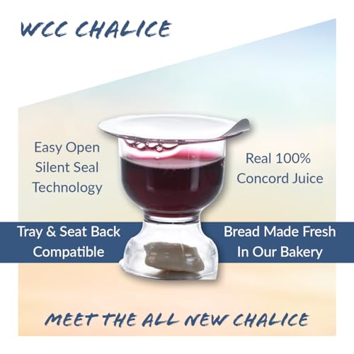 Chalice Prefilled Communion Cups 600 Count | Concord Grape Juice & Bread | Traditional, Easy-Open, Tray & Seatback Compatible - size: 600 - Box
