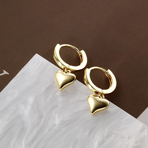 DAILY VIBES Cute Gold Mini Dangle Huggie Hoop Earrings for Women Trendy - color: Mini Heart A
