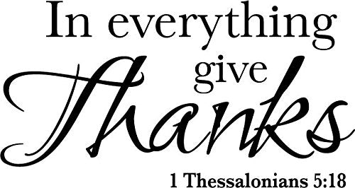 Newclew in Everything give Thanks. 1 Thessalonians 5:18 Wall Art Sayings Sticker Décor Decal Prayer Church Jesus Pray (22'' x 11'') - size: 22'' x 11''