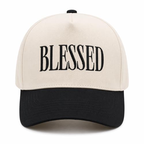 QCWN Blessed Hat Vintage Cotton Christian Trucker Hats for Men and Women Adjustable Jesus Trucker Hat Trendy Faith Baseball Cap for Church Services Outdoor Prayer and Meaningful Religious Gifts