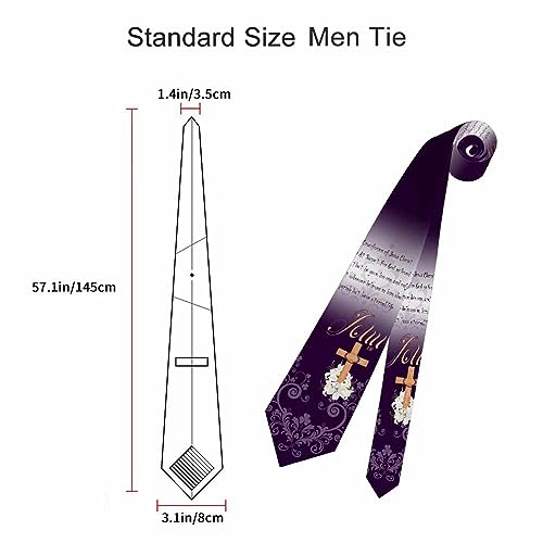 Black Dots Men's Neckties Retro Classic Circle Geometry Men's Tie for Mens Teens Business Work Casual Wedding Party - color: Christmas Cross