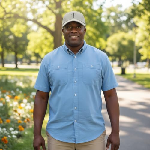 Three Nails Cross Christian Hats, Embroidered Baseball Caps for Adults - color: Gray
