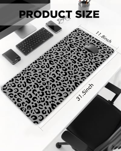 Mouse Pad, Desk Mat, 31.5x11.8in Large Mousepad, Leopard Print - color: Leopard Print