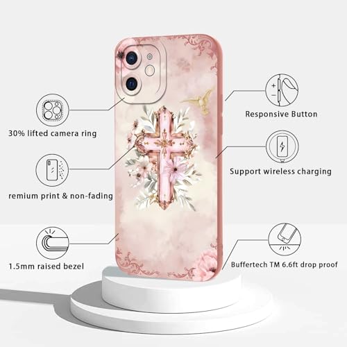 2 Pack Bible Verse Phone Case for iPhone 12 mini 5.4", Jesus God is Love Flower Butterfly Pattern Aesthetic Design Cases Soft Silicone TPU Slim Shockproof Protective Bumper Phone Cover for Women - color: Cross, size: for iPhone 12 mini