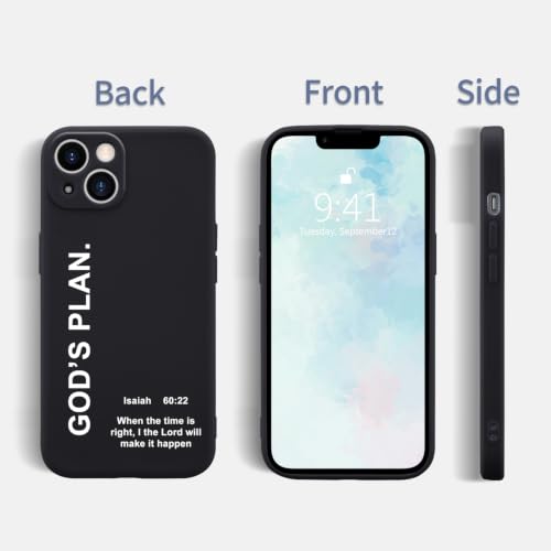 Black Phone Case Cover for iPhone 11 God Plan Isaiah 60:22 Bible Verse Case Cover Liquid Silicone Soft Gel Rubber Matt Phone Cover with Microfiber Lining - color: Black 3, size: iPhone 11