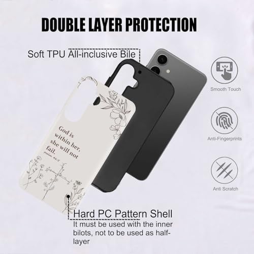 Christian Cross Faith Bible Verses Phone Case for Samsung Galaxy A17 5G, Shockproof Soft TPU & Hard PC Hybrid 2-Layer Protective Phone Cover for Women Girls Gray - color: Gray, size: Galaxy A17