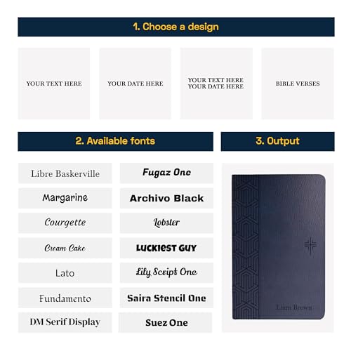 Personalized NLT Small Print Bible for Adults, Name Engraved, Standard Size - color: Blue