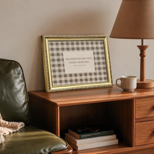 Vintage Gold Framed Lamentations 3:23 Bible Verse Wall Art, Christian Farmhouse Canvas Wall Decor, Religious Inspirational Artwork Print Picture Poster, for Living Room Prayer Room Home 12x16 Inch - color: B-Scripture, size: 16.2"L x 12.3"W