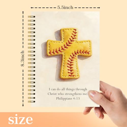 Christian Baseball Notebook, Christian Gifts for Men, Church Notes Bible Journal for Boys Kids, Prayer Bible School Supplies Notebooks, Baseball Score Book 5.5x8.3 Inches(Yellow) - color: Baseball Yellow