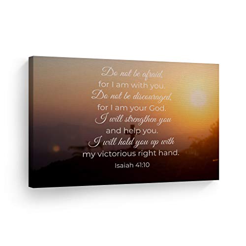 Smile Art Design Isaiah 41:10 Bible Verses Canvas Print Scripture Wall Decor Do Not Be Afraid, for I am with You Jesus God Lord Christ Pray Cross Religious Christian Gift Home Decor - 8x12 - color: Scripture Quote Wall Art H14, size: 12"L x 8"W