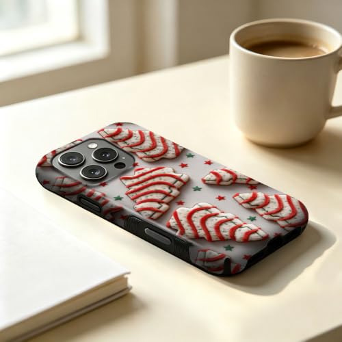Compatible with iPhone 16 Pro Max Case,Wireless Charging Compatible,Patented 2‑in‑1 Dual‑Layer Protection, Hot Transfer Print Hard Shell Cover - Christmas Dim Sum Biscuits - color: Christmas Dim sum biscuits, size: iPhone 16 Pro Max