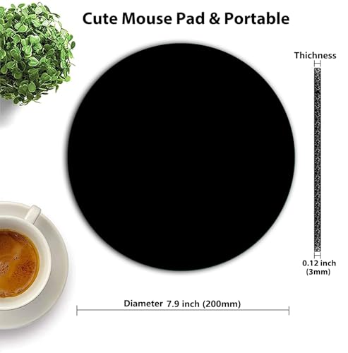 Black Round Mouse Pad, 8 cm in Diameter, Single Circular Blank Desk Mat - color: Black
