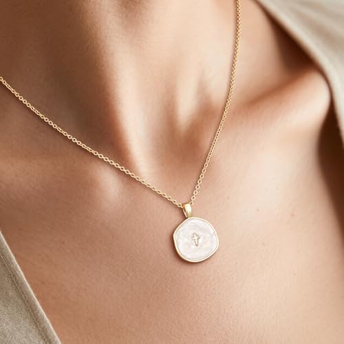 Cross Necklace for Granddaughter Daughter Jewelry Gifts - color: White, style: Confirmation