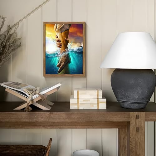 Framed Inspirational Hand of God Wall Art Christian Rescue Faith 8x10 In - color: hand, size: 10"L x 8"W
