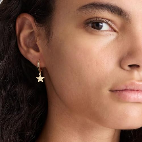 FETTERO Cross Dangle Earrings for Women Men Small Huggie Hoop Earring - style: Star