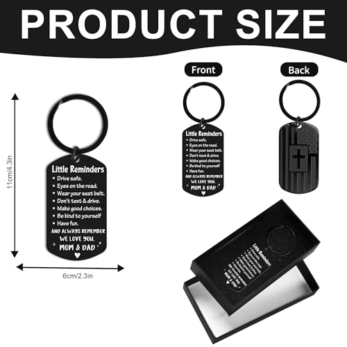 Keychain for Men Boys, Dog Tag Style Key Chain, Black Key Rings Birthday Christmas Veteran Day Gifts - style: Drive Safe