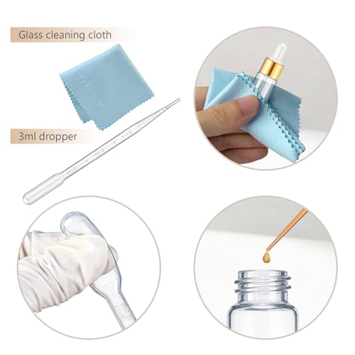 Elfenstall- Empty 10Pcs 5ml Clear Dropper Bottles Small Empty Glass Bottle Sample Containers Liquid Vials for Perfume Essential Oils - color: Clear 2