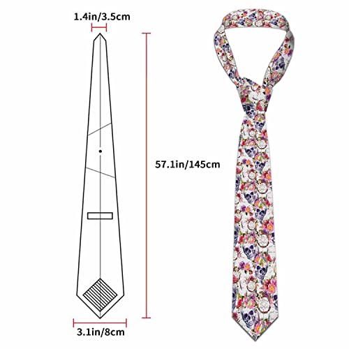Men's Ties Novelty Tie Necktie for Men Teen Boys Multicolor Tie Party Holiday Thanksgiving Christmas - color: Human Skulls