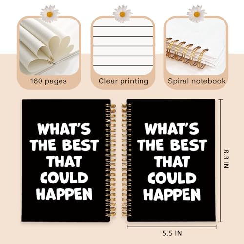 Enkvke Trendy Positive Affirming Notebook Journal A5, - color: What's the best that could happen-A5