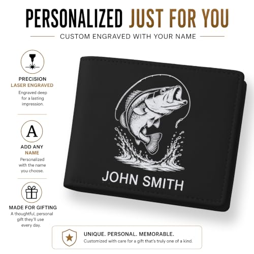 LaserGram Personalized Wallet, Christian Cross (Black/Silver) - color: Black with Silver