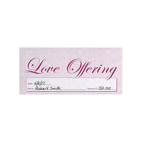 Love Offering - Church Tithe/Donation Envelopes, Burgundy, Simple Design, Easy-Open Tab, Fits Bills & Checks, Name, Date & Amount, John 3:16 KJV Verse, Choose Your Quantity (125, 250, or 500) - size: Package of 125