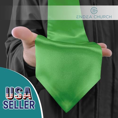 Premium Choir Traditional Stole - Solid Color - Satin - Unisex - color: Green