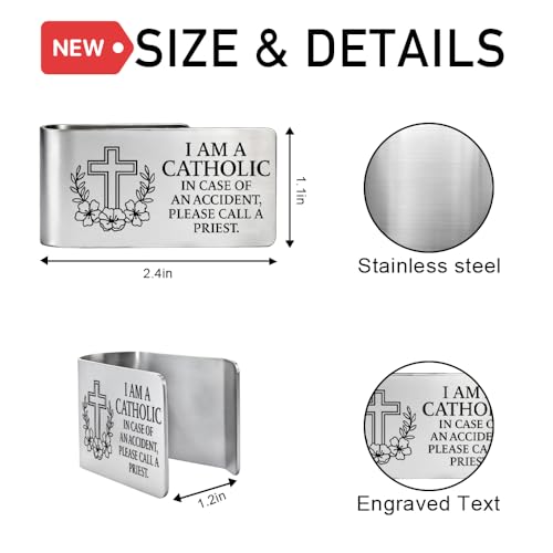 I Am A Catholic in Case of Visor Clip for Cars New Driver Gifts - color: Silver d