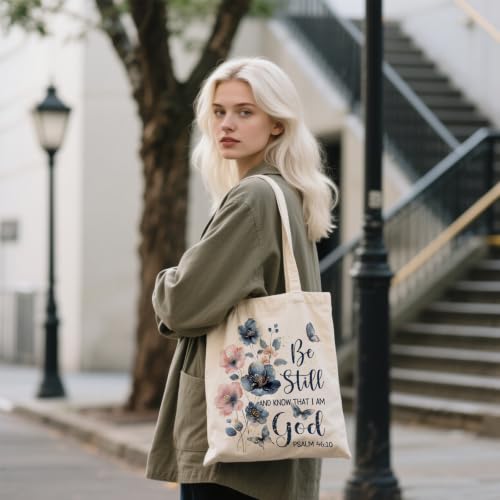 Aesthetic Canvas Tote Bag for Women - with Magnetic Snap Closure & Zipper Inner Pocket Reusable Bag for Shopping - color: God3