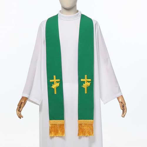 BLESSUME Church Clergy Pastor Reversible Stole - color: Green and Purple
