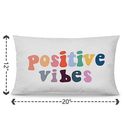 Nogrit Positive Vibes Trendy Pillow Covers 12x20, Inspirational Pillow Covers, Positive Affirmations Gifts, Positivity Gifts - color: Positive Vibes