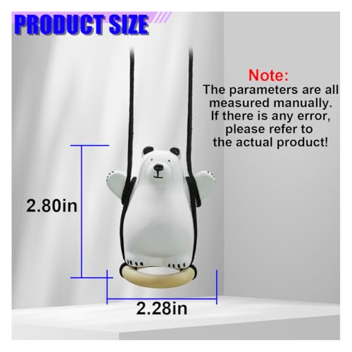 Craedli Swinging Bear Car Rearview Mirror Hanging Ornament (White) - color: White