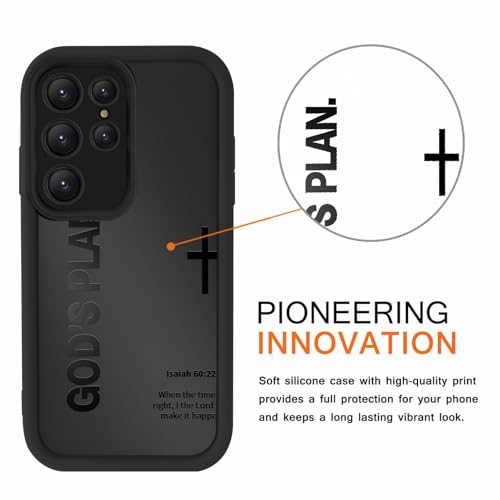 Christian Case for Samsung Galaxy S25 Jesus, Aesthetic Bible Verse Cross Pattern God Chris Design Print Phone Cover, Soft TPU Shockproof Protective Shell for Samsung S25 6,2", Black - color: Black Bible Verse