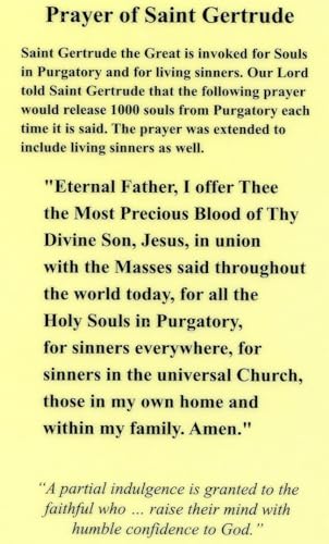 Prayer to St. Gertrude 2 U - Laminated holy card - Pack of 25