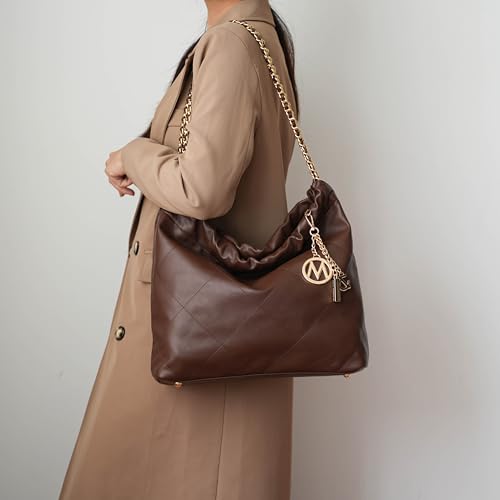 MKF Collection Shoulder Bag for Women, Vegan Leather Top Handle Pocketbook Large Hobo Bag Work Handbag Purse By Mia K - color: Celestine Black