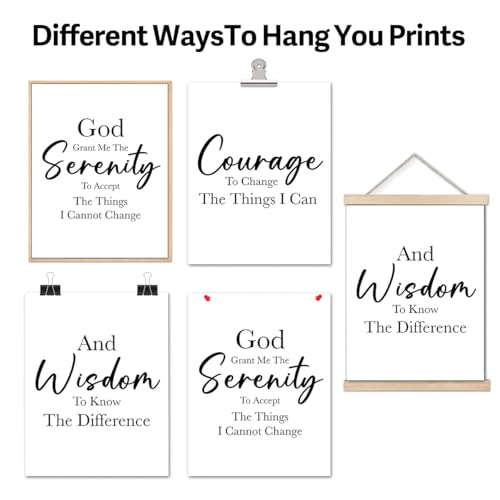 Ybqhd Unframed Serenity Prayer Wall Art Christian Scripture Prints Set of 3