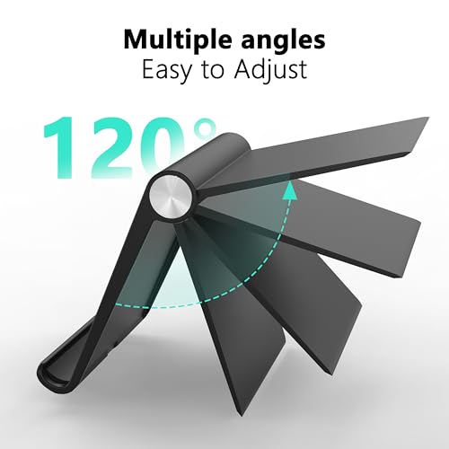 Cell Phone Foldable Stand for Desk, Portable Cell Phone Holder, Adjustable Tablet Dock, Office Desk Accessories for iPhone 17 16 15 14 13 Pro Max Air, Galaxy S25, S24, Black&White - color: Black&White