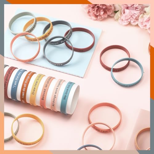 Estune 120 Pcs Bible Verse Bracelets Christian Wristbands, Classic Color - color: Classic Color