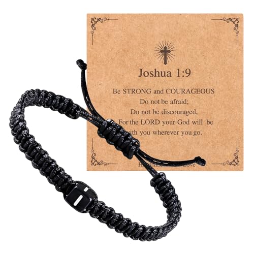 Handmade Letter Initial Bracelets A M K for Women Men Teens Cross Bracelet Black Rope Braided Jewelry Jesus Christian Bracelets Gift - color: I