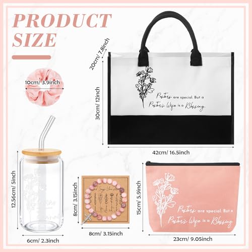 7 Pcs Pastor's Wife Appreciation Gifts Christian Set,Pink - color: Pink