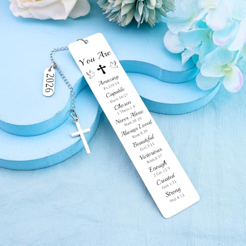 2026 Christian Bookmark for Bible Verse Inspirational Faith Metal Bookmark