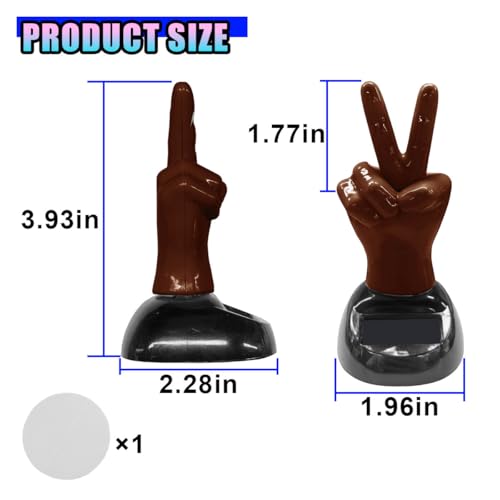 Swing Finger Car Dashboard Decoration, Solar Powered Waving Hand Figure Ornament, Funny Stress Relief Interior Decor for Car Home Office(Coffee) - color: Coffee