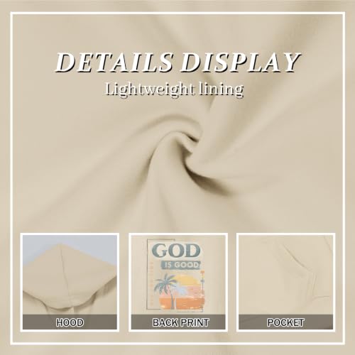 Fkatuzi Christian Graphic Hoodies For Boys Jesus God Is Good Hoodie Kids Faith Verse Bible God Religious Beach Pullover Tops - color: Apricot, size: 9-10 Years