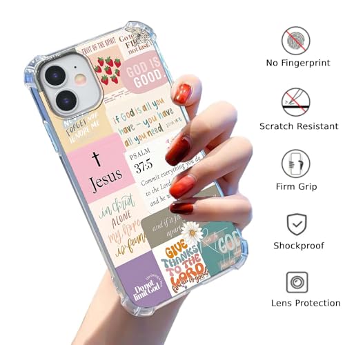 Christian Quotes Aesthetic Vintage Jesus Bible Verse Collage Pattern,Soft TPU Bumper Case for iPhone 12/12 Pro,#7 - color: Bible 7, size: iPhone 12/12 Pro